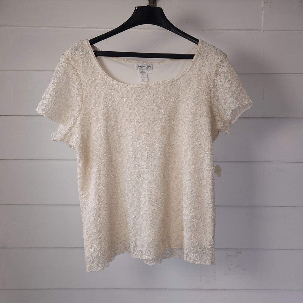 Coldwater Creek Ivory Lace Blouse
